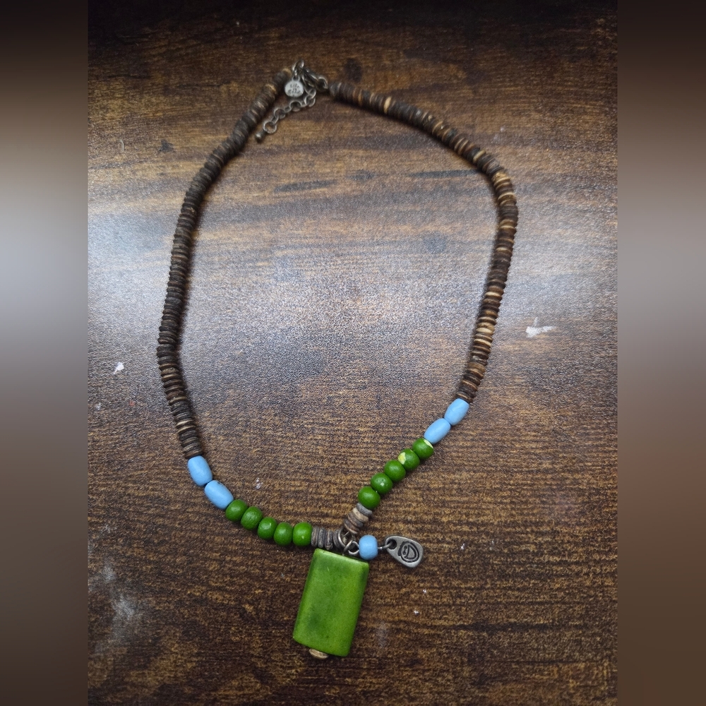Life Is Good Green, Blue, And Brown Necklace